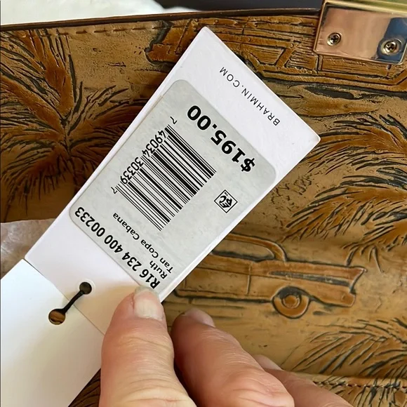 Brahmin Brown Embossed Clutch with Gold Clasp - Picture 3 of 9